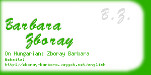 barbara zboray business card